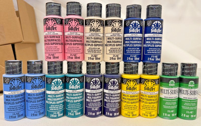 FolkArt Multi Surface Satin Paint Set x16 59ml Auflösung Basteln Konvolut