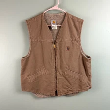 Vintage Carhartt V13SDL Sherpa Lined Vest Large Regular Workwear Fleece