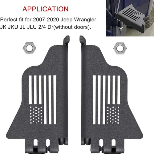 Foot Pegs Front Door Rest Pedals US Flag Style for Jeep Wrangler JK JL 2007-2022 - Picture 3 of 23