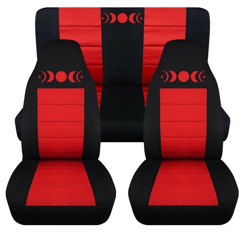 Fundas de asiento de coche delanteras y traseras para Ford Mustang 1994-2004 diseño de fase lunar - Imagen 5 de 11