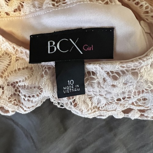 NWT BCX Girls Lt Pink Lace Fit And Flare Dress Size 10 - Picture 6 of 8