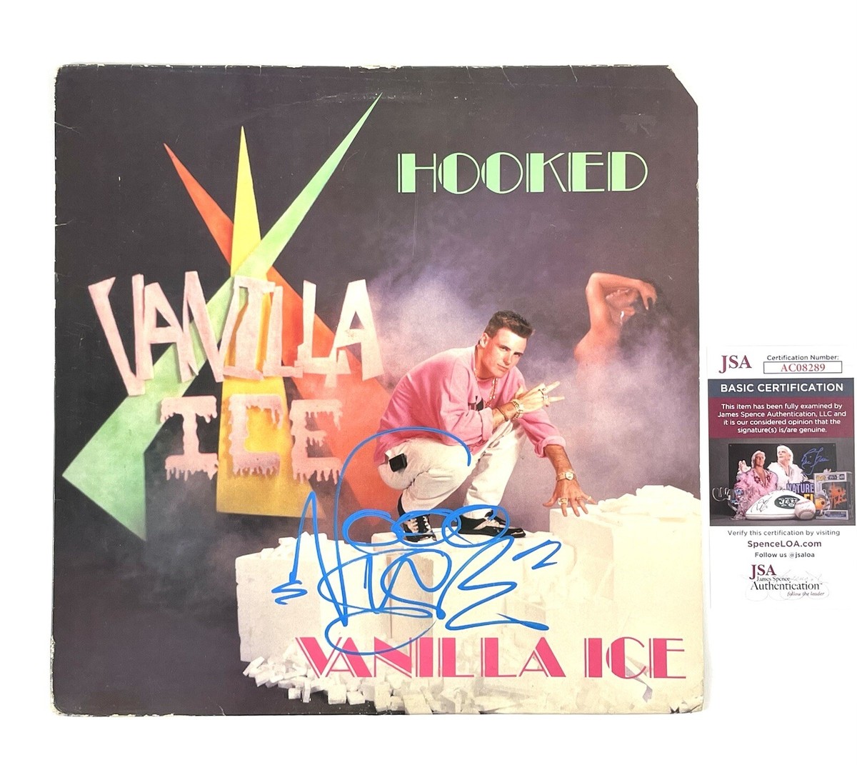 Vanilla Ice Signed Hooked Vinyl Record Original Ultra Label 1st