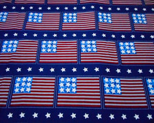 Patriotic Fabric By Yard Flags Stars Navy Blue Patriotic Pride Premium Cotton C
