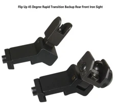 Flip Up 45 Degree Offset Backup Iron Sight All Metal Parts Front and Rear