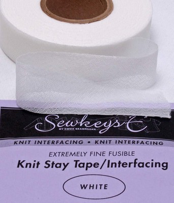 White - 1'' Fusible Knit Stay Tape - 1'' X 25 Yards SewkeysE Extremely Fine Kni...