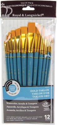 Royal & Langnickel Lot De 12 Pinceaux Taklon Pour Peinture Acrylique - Photo 1/4