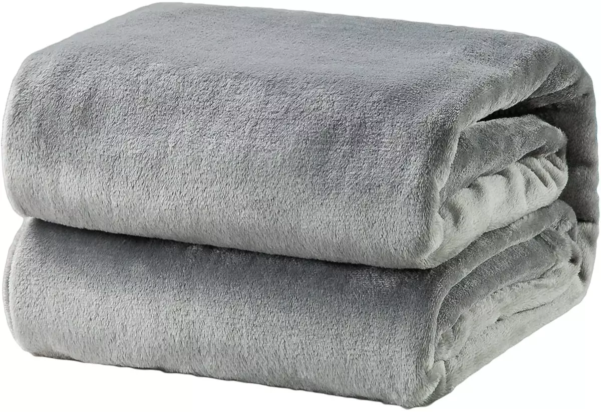 Bedsure Fleece Blanket King Size Grey Lightweight Super Soft Cozy