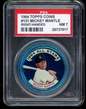 1964 Topps Coins #131 Mickey Mantle PSA 7 Yankees AS Right-Handed  (7817)