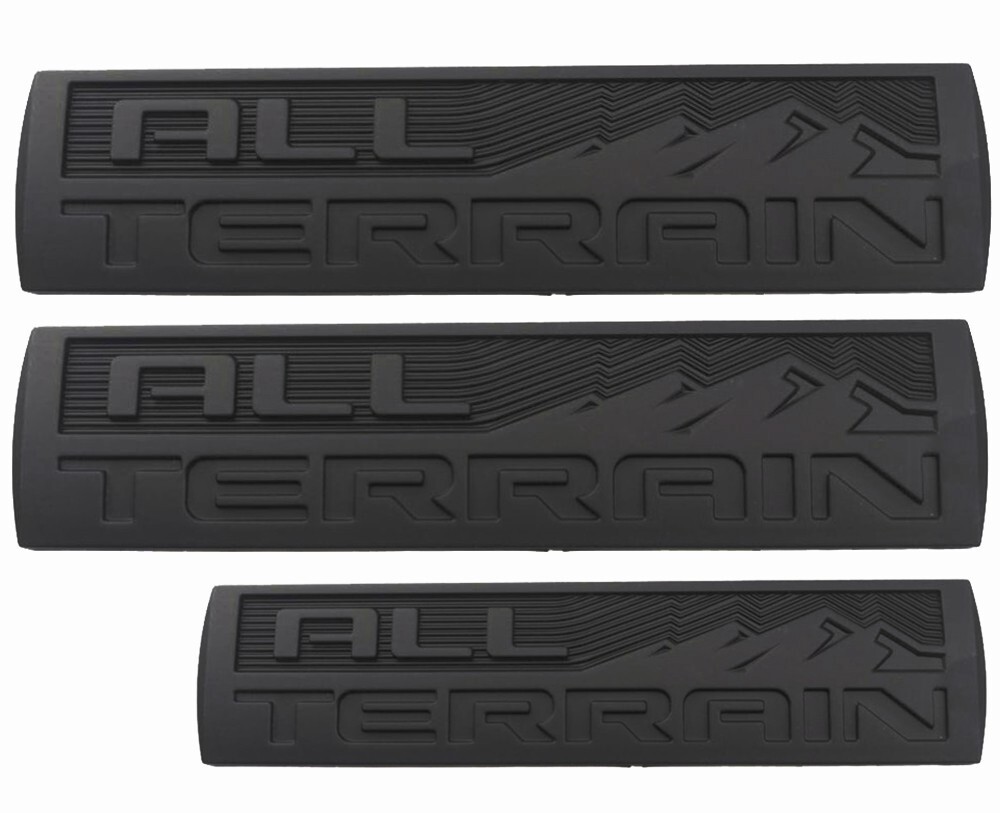AutoTattoo GMC All Terrain Nameplate Emblem Set – Chrome – Door & Tailgate – 3 Pieces, Direct Fit