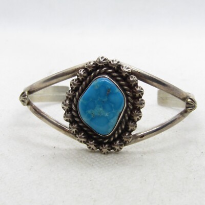 Old Pawn D Lee Sterling Silver Collection Turquoise Bracelet Cuff