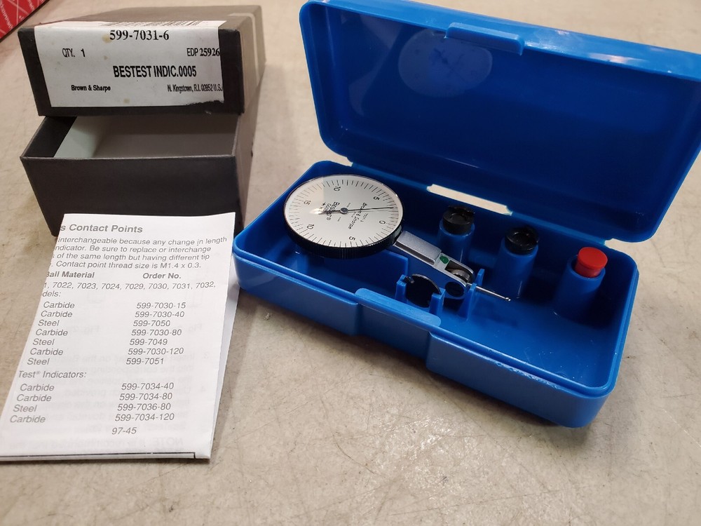 Brown & Sharpe Bestest Dial Test Indicator 0.030 Range 0.0005 Set 599-7031-6  