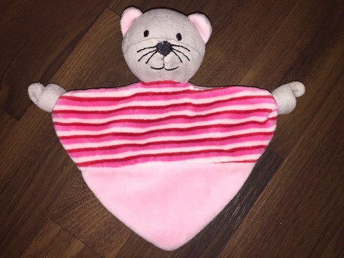 CAT Drogerie DM Rot Pink Rosa Grau Katze Cat Schmusetuch Kuscheltuch Schnuffeltu - Imagen 1 de 3