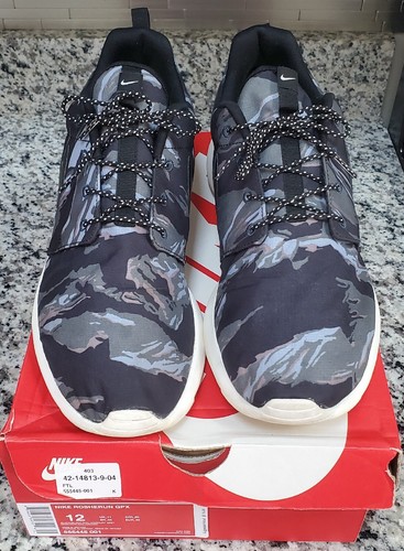 NIKE Size 12 Rosherun GPX Black Grey Camo Air Max React Shoes 555445 001 w/Box! - Picture 12 of 13