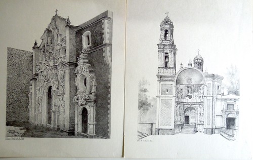 Mexico Church Colonial Architecture *12 Lithographs Portfolio* Demetrio Llorden* - Picture 3 of 10