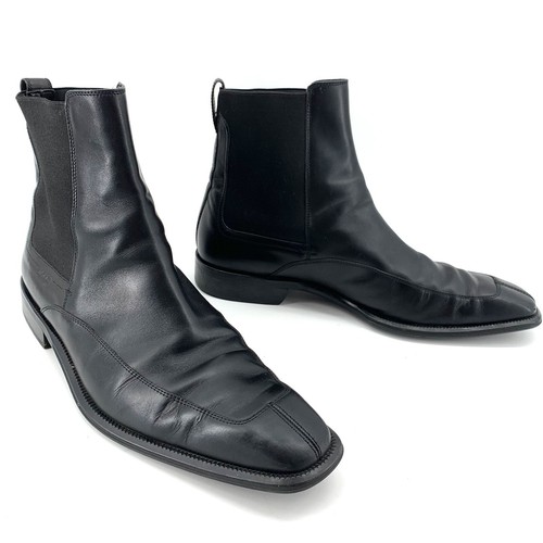 Bally Herren Stiefeletten Käfer Stiefel Größe 9,5 D Schwarz Leder Slipper Designer - Bild 5 von 10