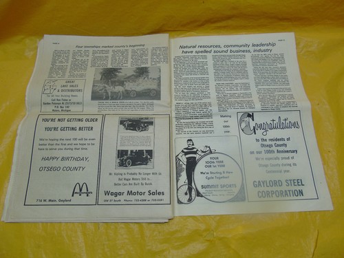 Vintage 1975 Otsego County Michigan Centennial Herald Times Commerative Edition - Picture 4 of 8