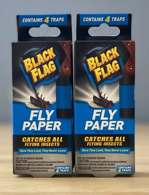Fly Insect Flag 2 Pack Black Flag Fly Paper Catches All Flying Insects Each Contains 4 ...