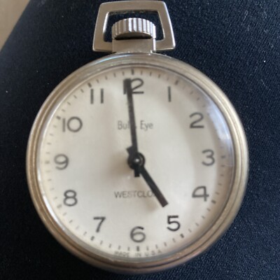 Vintage WestClox Bull's Eye Mechanical Wind Up Pocket Watch-WORKING!