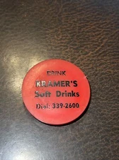 Vintage 1960-70 Resealable Bottle Cap Kramer’s Soft Drinks