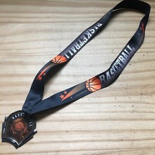 Basketball Medal Metal w/ Lanyard by Hastyawards 2.25"L x 2"W