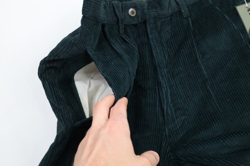 NOS Vtg 90s Streetwear Mens 32x34 Baggy Fit Straight Leg Corduroy Pants Green - Picture 5 of 11