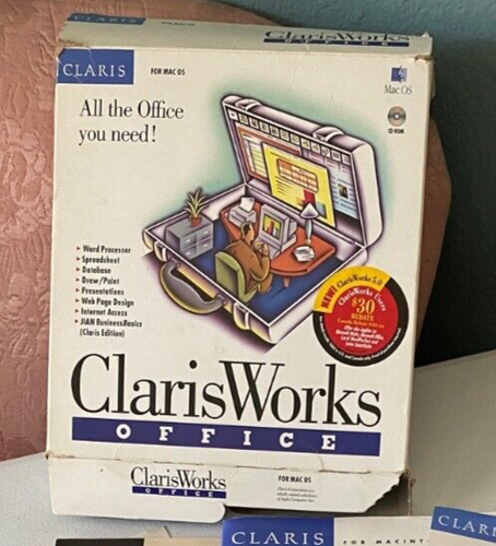 ClarisWorks Office 5.0 1997 Vtg Mac OS 7.0.1 Software includes serial number - Picture 2 of 3