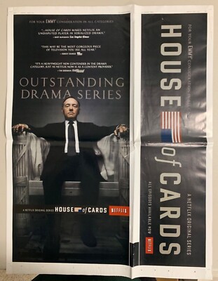 MOVIE PROMOS / HOUSE OF CARDS / L.A. TIMES AD / MOVIE POSTER / 17'' x 22.5'' RARE!