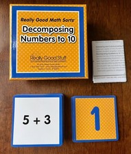 Really Good Stuff Math Sorts Teaching Tool Decomposing Numbers to 10 w Booklet