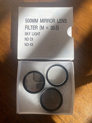 500mm Mirror Lens Filter 30.5 Sky Light ND-2x and ND-4x set unbranded