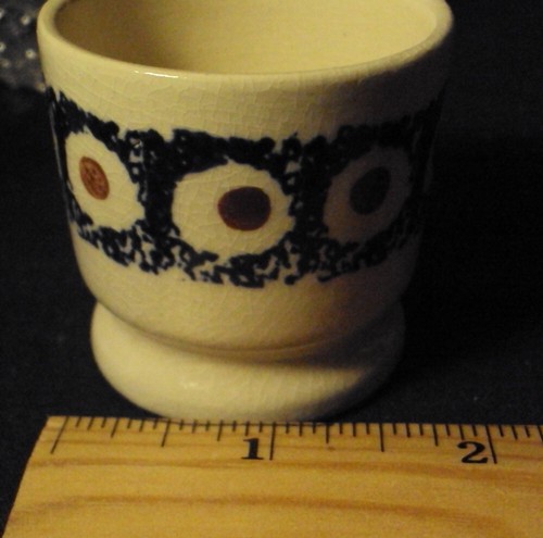 Boleslawiec Polish Pottery Toothpick holder blue brown beige - Picture 4 of 4