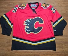 VTG Calgary Flames CCM airknit Blasty Patch Dion Phaneuf #3 XL NHL hockey jersey