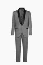New Brunello Cucinelli Linen Satin Tuxedo Shawl Lapel Men Suit Gala 40 42 44 46