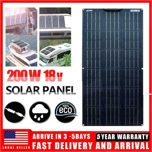 200W 18V Flexible Solar Panel Module Monocrystalline Marine Boat RV Car US - Picture 1 of 8