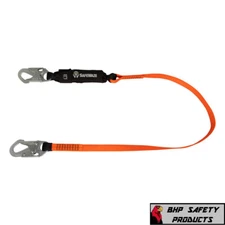 Fall Protection Safety Lanyard 6' Internal Shock-Absorbing with Snap Hook