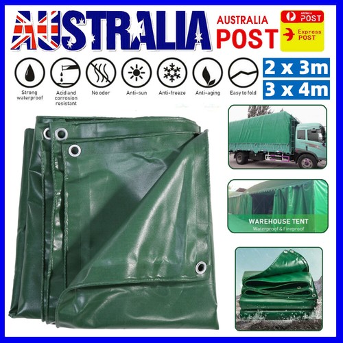 PVC Tarpaulin Tarp Canvas Tarps Heavy Duty Waterproof Outdoor Cover 2