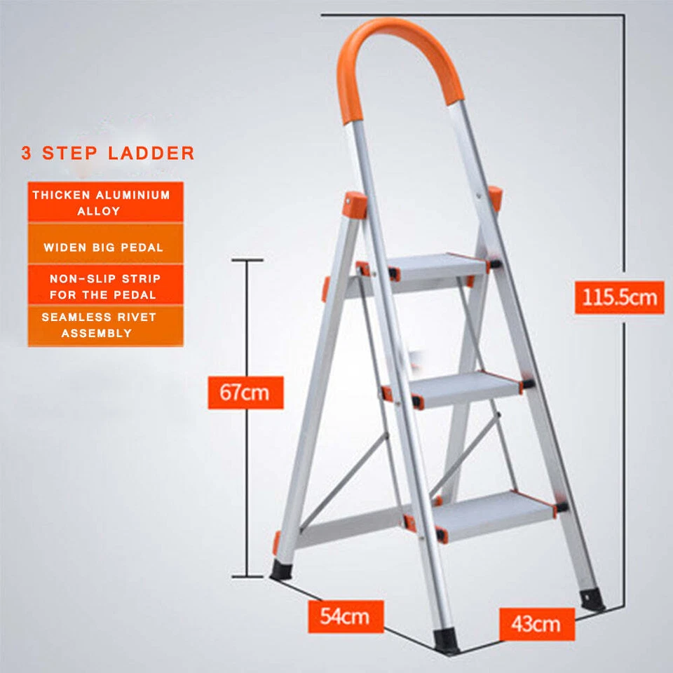Aluminium Multi-Purpose Folding Ladder Light Weight Non Slip Platform Step Tier - image 4 of 4