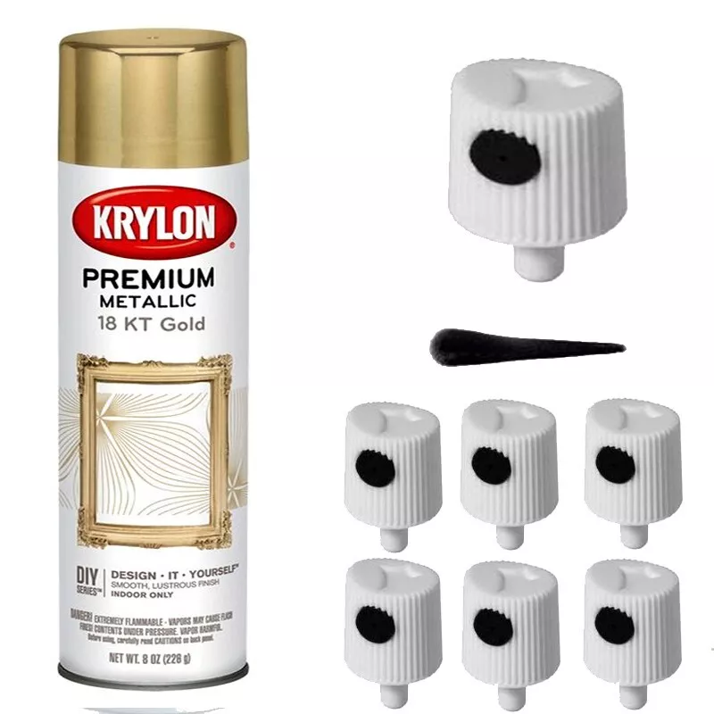 6 Spray NOZZLES for Krylon Metallic Spray Paint 8oz. Premium Metallic