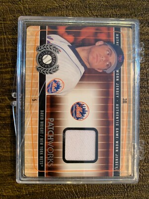 2005 FLEER PATCHWORKS DIE CUT DAVID WRIGHT & MIKE PIAZZA GAME WORN JERSEY 43/199