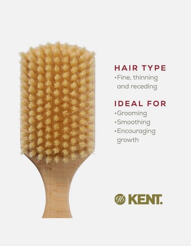 NWT Kent OS11 Mens Finest Soft White Boar Bristle Club Dual Wood Hair Brush - Picture 5 of 17