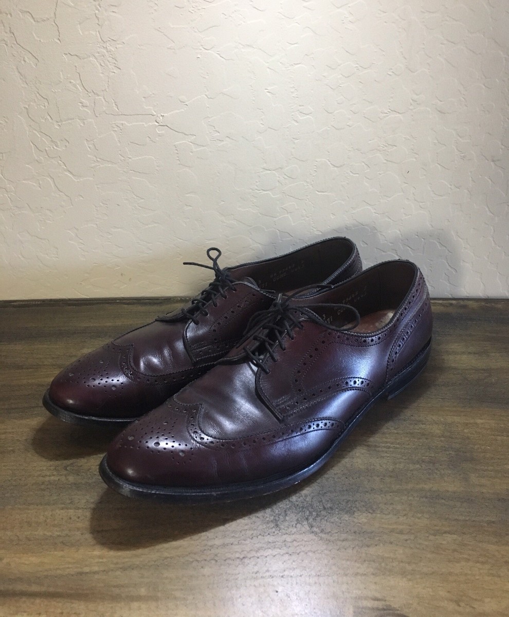 Allen Edmonds Concord Wing Tip Dress Shoes Burgundy Size 13 