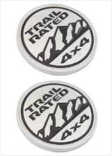 2x For Wrangler Fender Bronze 4x4 Trail Rated Beach Rated Emblem Badge Silver