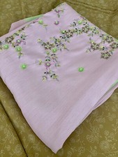 Punjabi Indian Pakistani Unstitched Pink And Green Suit With Hand Embroidery