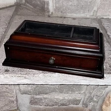 Vintage 1998 The Bombay Company Wooden Valet Chest Box + Drawer Taiwan Made