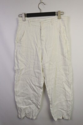 TRANSIT PAR-SUCH Cream Striped Wide-Leg Pants Trousers Size 3 / W32