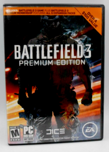 BATTLEFIELD 3 PREMIUM EDITION 2012 PC DVD - ROM GAME MATURE 17+ EA 2 DISC