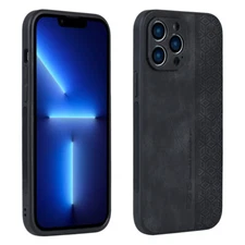 For iPhone 14 15 16 17 Pro Max 13 11 7 8 Shockproof Luxury PU Leather Slim Case