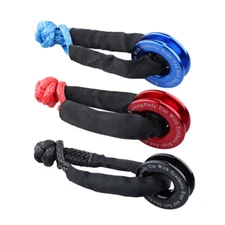 Heavy Duty Recovery Ring Snatch Block Pulley w/ Soft Shackle Tow Winch Rope