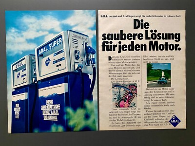 ARAL Super Zapfsäule Tankstelle Oldtimer  1971 Vintage Ad Werbung Reklame