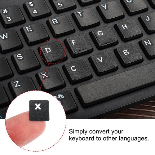 Spanish Keyboard Stickers, 4Pcs Computer Cover, Black Background White Lettering - Picture 4 of 5