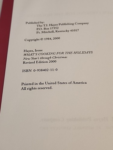 What's Cooking for the Holidays Cookbook 2000 - Irene Hayes - Picture 7 of 16
